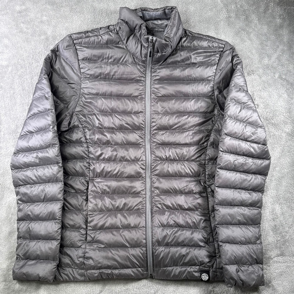 REI Co-op Puffer Jacket Mens M Gray 650 Down Insulated Full Zip 878092